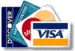We accept Discover, American Express, Mastercard and VISA